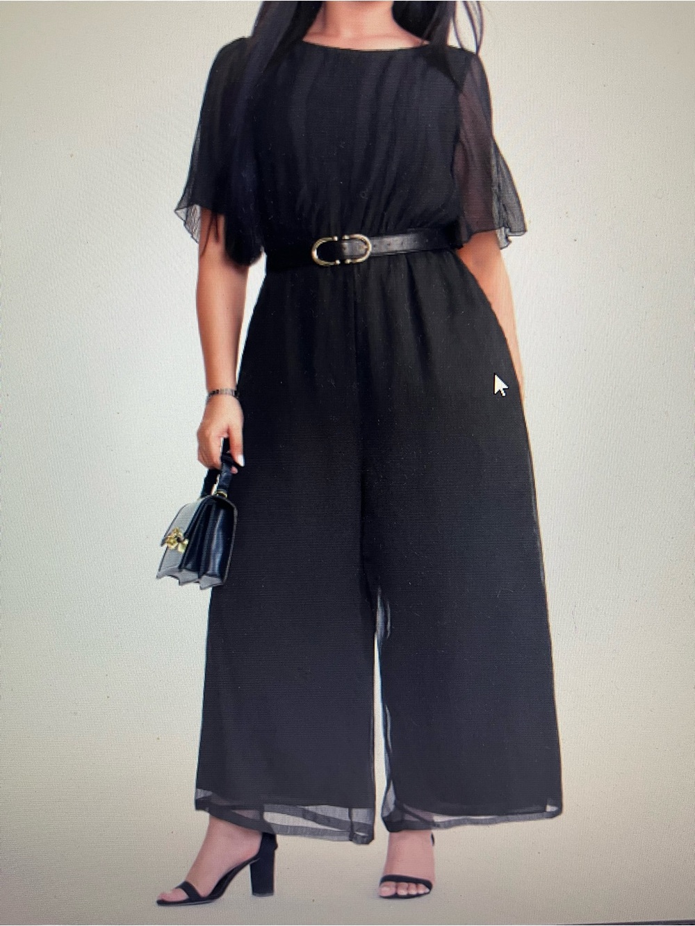 Sheer Textured Flowy Jumpsuit